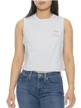 NWT Spiritual Gangster Palm Crawford Women's Crop Tank Top Grey, XL